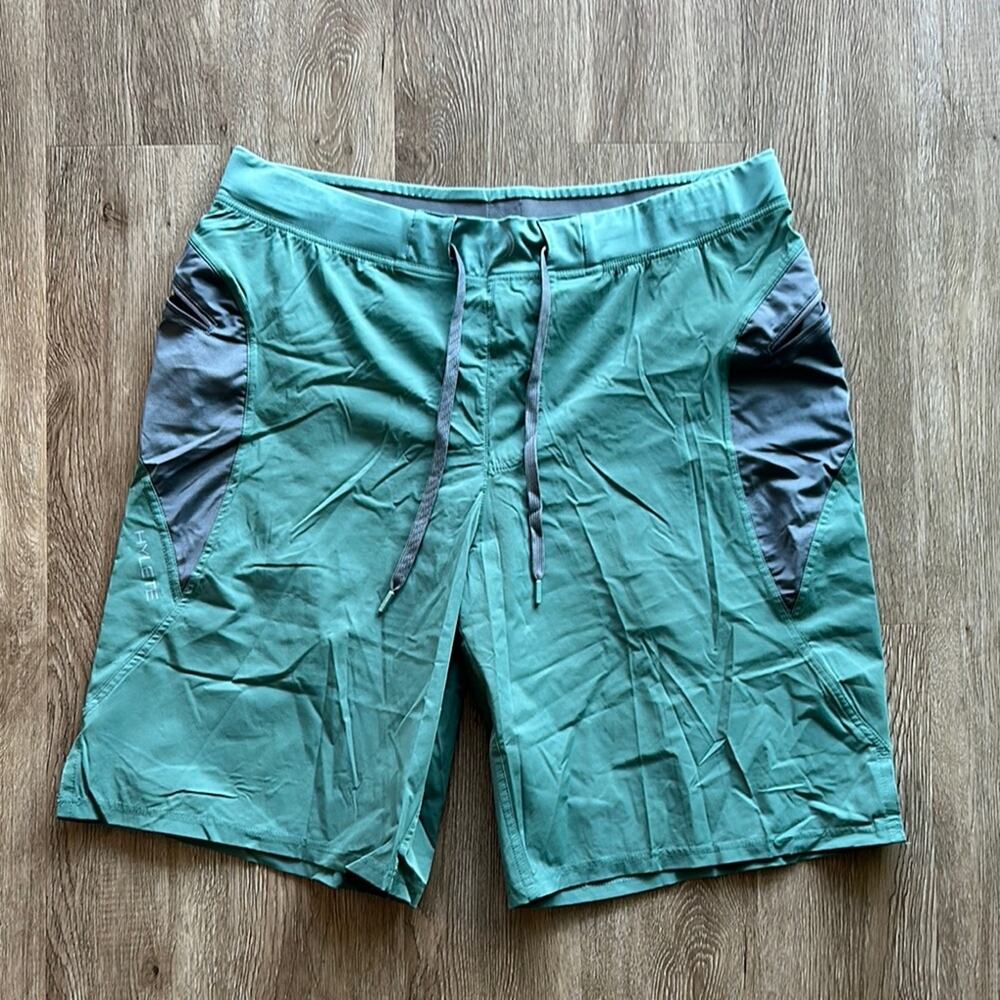 Hylete‎ Helix XX-Large Athletic Training Shorts Green Gray 11” Inseam